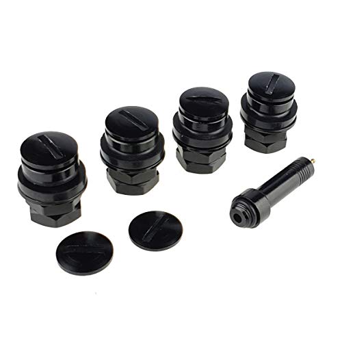 C CARBONADO Lot de 4 valves invisibles invisibles 11,3 mm pour jantes en aluminium - Noir Cover
