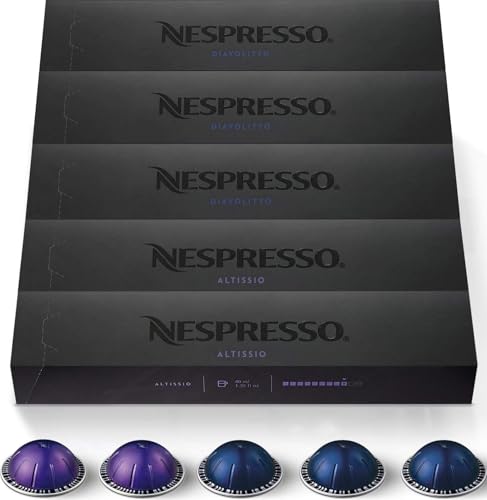 Nespresso Capsules Vertuo, Espresso Variety Pack, Medium and Dark Roast Espresso, 50-Count Espresso Pods, Brews 1.35oz.