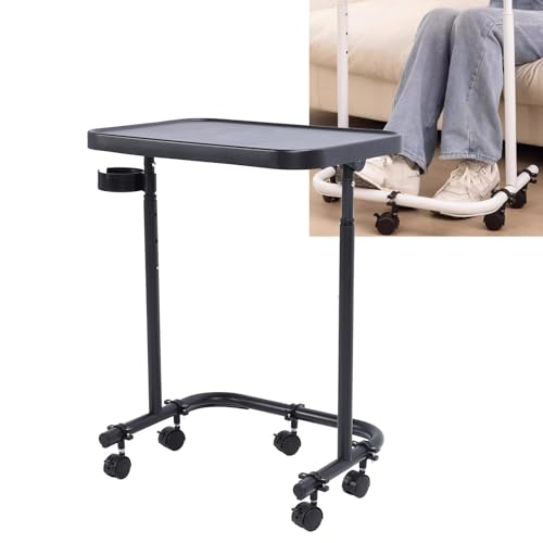 Mesa de cama con ruedas Hamwesh ajustable y plegable de 3 niveles 4