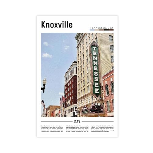 Toile Tennessee Knoxville par FINUCB | Cadre paysage de rivière et montagne 61x91cm