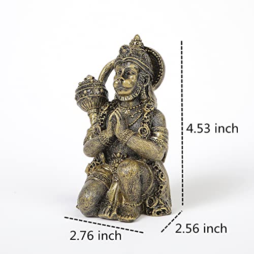 Estatua de Hanuman figura mitológica de resina y metal miniatura 2