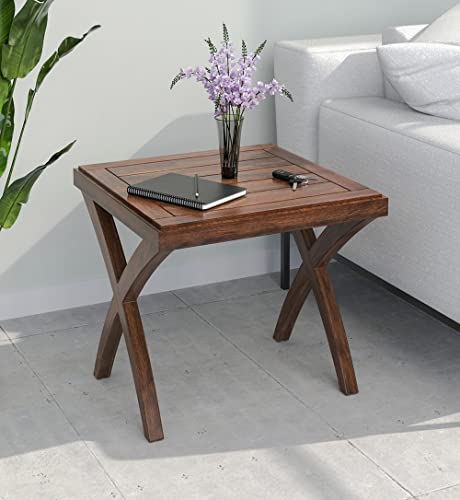 Image of Nilkamal Karla Solid Wood Side Table (Sun Walnut)