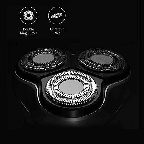 KKMOON Barbeador Elétrico Rotativo com Aparador de Pêlos Pop-up Navalha Wet & Dry para Homens