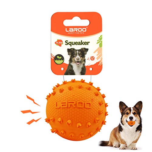 LaRoo Squeaky Dog Toys Dog Balls - ã€3 Sizesã€‘ Dog Chew Toy, Dog Teeth Cleaning, Squeaky Dog Balls, Peppy Pet Ball, Interactive Dog Toys for Large Medium Small Dogs, Tough Dog Toys