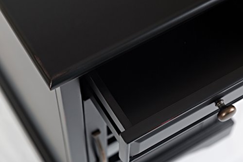 Jofran Craftsman End Usb Charging Station Table, 16" Wx22 Dx25 H, Antique Black #TOP7