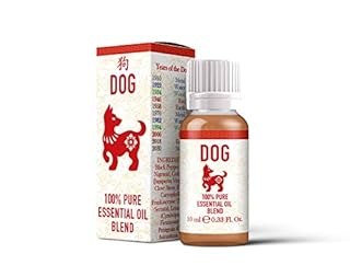 Mystix London | | Dog Chinese Zodiac Essential Oil Blend 10ml | 100% Pure & Natural | Aromatherapy Oil | Black Pepper, Cedarwood, Clove, Frankincense, Lemongrass, Petitgrain | Vegan, GMO Free