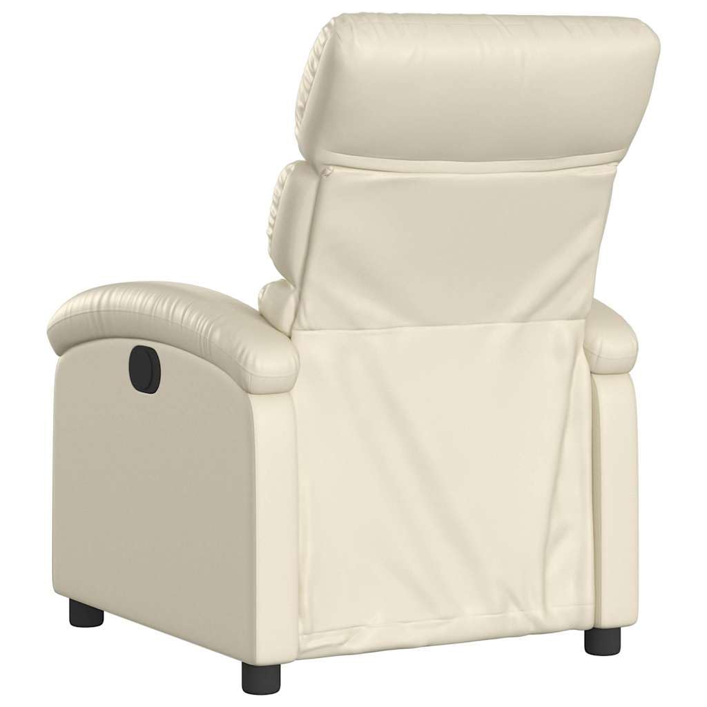 Sillón de relax manual con función reclinable, piel sintética, asiento acolchado grueso y reposabrazos, bolsillo lateral, marco de madera y metal, ajustable hasta 135 grados