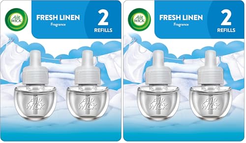 Image of Air Wick Plug in Scented Oil Refill, 2 ct, Fresh Linen, Air Freshener, Essential Oils (Pack of 2)