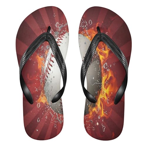 Nander Fire Baseball Sandal Flip Flops of Men's & Women's,Beach Slippers Flip Flops Shower Shoes