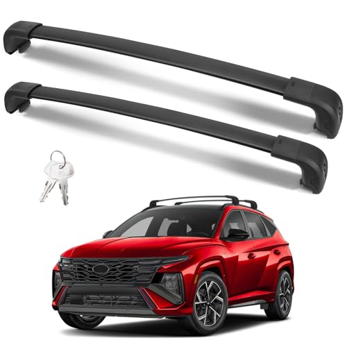 Lockable Roof Rack Cross Bars Compatible with Hyundai Tucson SE SEL N Line Limited NX4 Hybrid 2016-2025, Anti-Theft Design, Rails Crossbars Cool Stuff Roof for Securely Holding Luggage