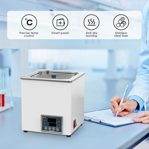 Digital Lab Water Bath 3L - Anti-Dry Burning Thermostatic Heater with Selectable Opening, Ideal for Schools and Laboratories, Efficient Temperature Control.