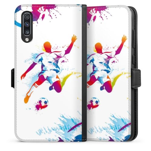 Étui Samsung Galaxy A70 housse portefeuille football aimantée sport