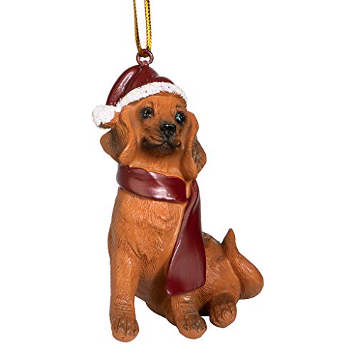 Design Toscano JH576308 Christmas Xmas Dachshund Holiday Dog Ornaments, full color