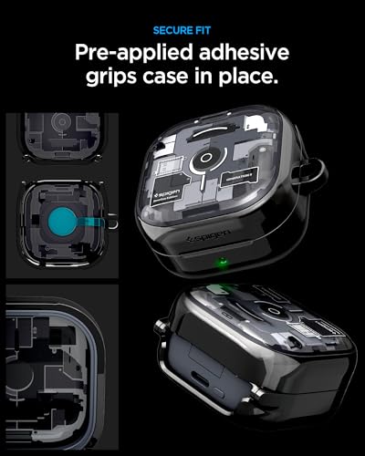 Image of Spigen Ultra Hybrid | Samsung Galaxy Buds 4 / Buds 4 Pro Case [Carabiner Included] [Shock Proof] [Light & Compact] TPU+PC - Zero One Black