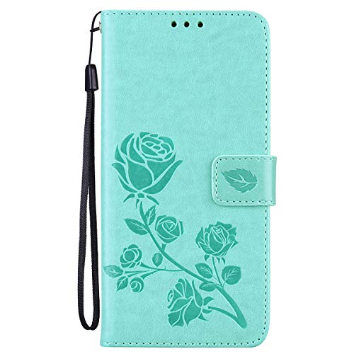 TUWZID Case for iPhone 15 Case with Card Holde,iPhone 15 Wallet Case for Women Leather Kickstand Shockproof FlipCase Cover for iPhone 15 Case Wallet 5G 6.1 inch (Floral-Green)