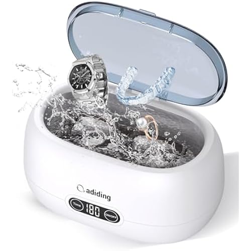 Adiding Jewelry Cleaning Machine, 650mL Ultrasonic Glasses Rings Cleaner