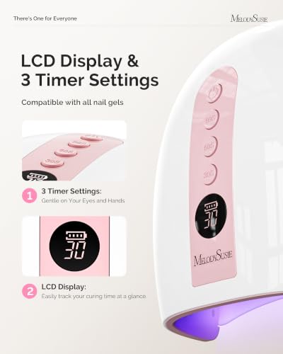 Image of MelodySusie P‑Plus30B UV Nail Lamp for Gels with 3 Timer Smart Sensor