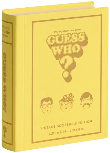 WS Game Company Guess Who? Vintage Bookshelf Edition, Linen Wrapped Book Box & Slipcase, Inspired by 1991 Version, Classic Board Games for Kids &...
