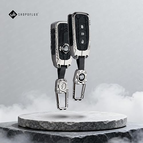 Image of SHOPOFLUX Metal Key Cover Compatible with Tata Tiago | Nexon | Altroz | Curvv | Safari | Storme | Zest | Bolt | Tigor | Punch | Hexa 3 Button Flip Key