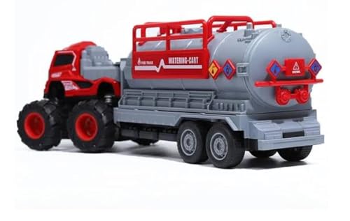 Image of Friction Powered Fire Rescue Truck Toy for Boys Girls Kids Watering Cart Trailer 1:43 Die cast Alloy Fire Water Tanker Miniature Truck Pull Back Vehicle Gift (Pack of 1, Multicolor)
