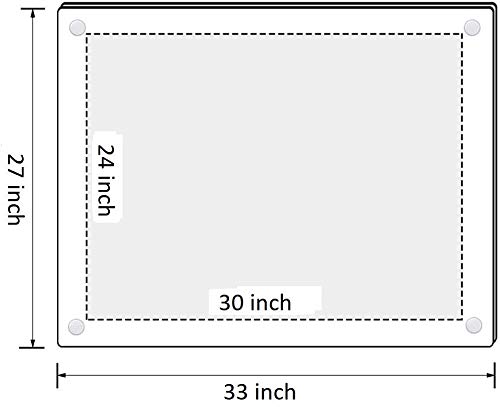 Distinctandunique 24" X 30" Clear Acrylic Wall Mount Floating Frameless Picture Frame Double Panel Plexiglass Display With Metal Standoff For Photos Artwork Posters Paintings (Full Frame Is 27"X33") #TOP2