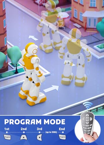 EduCuties Robot Toys for Kids,Programmable Remote Control Smart Walking Dancing Robot Toy with Gesture & Sensing for Age 4 5 6 7 8 9 10 Year Old Boys Girls for Birthday Present,Yellow - Image 6