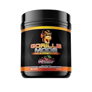 Gorilla Mind Pre Workout – Massive Pumps Laser Focus Energy Power – L-Citrulline, Creatine, L-Tyrosine, Betaine, Hydroprime, Alpha-GPC, 400mg Caffeine, Huperzine A – 812g (Cherry)