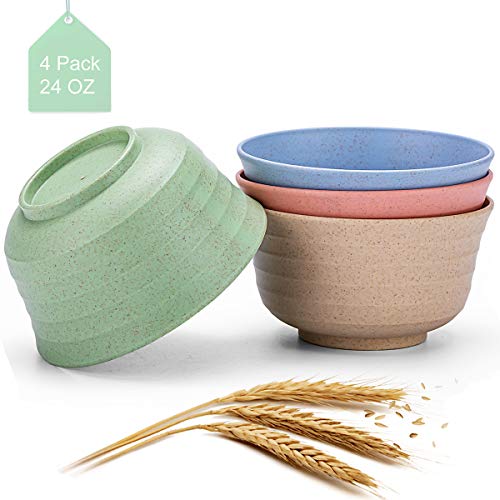 Bligo Unbreakable Cereal Bowls, Lightweight Wheat Straw Fiber Bowl for Children Rice Noodle