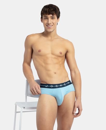 Image of Jockey NY15 Men Super Combed Cotton Elastane Stretch Solid Brief with Ultrasoft Waistband