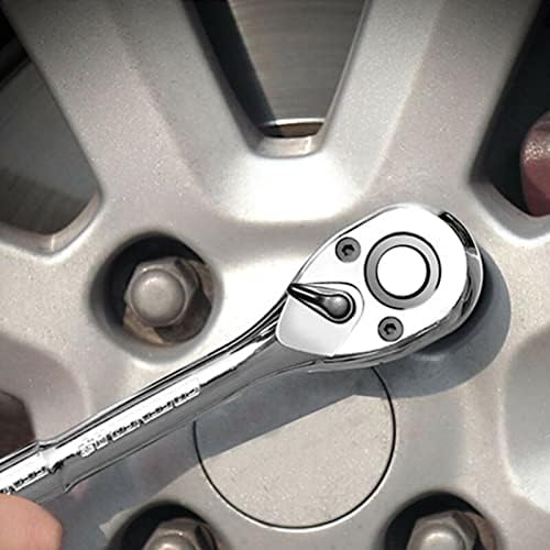 Xpork 3PCS Ratchet Handle Set 1/4" 3/8" 1/2" Drive Heavy Duty Quick Release Carbon Steel Professional Set Heavy Duty Quick Lever Release Wrench for Furniture Auto Car Repair