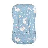 Zanxiantu Cute White Rabbit Snuggle Me Lounger Cover Blue Baby Snuggle Nest Sleeper Soft Ultra for Girls Boys Baby Lounger Infant Universal Fit