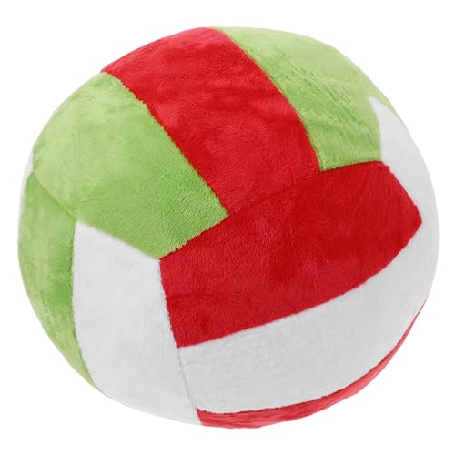 LUOZZY Plush Volleyball Cartoon Volleyball Shaped Pillow High Realism Volleyball Shaped Throw Pillow for Home Office Sofa Decoration - Green & White & Red