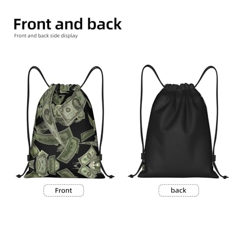 Hundreds Of Dollar Bills Drawstring Backpack Sports Gym Bag Yoga Travel Sackpack For Women Men3