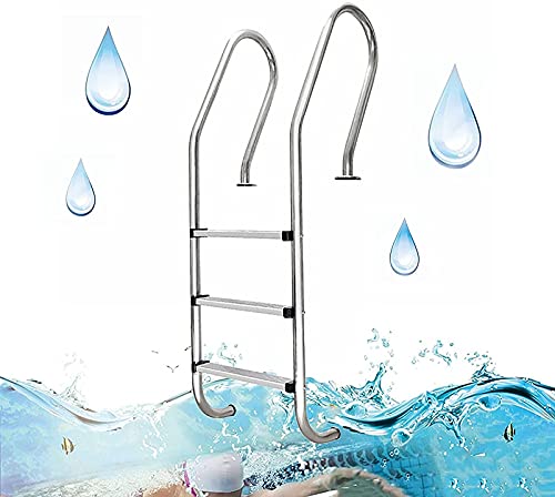 Escalera para piscina de acero inoxidable 3 peldaños miniatura 1