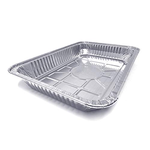Fig & Leaf (30 Pack) Drip Pans Compatible with Weber Grills 6416 Pans - 13" x 9" x 2" l Heavy-Duty Aluminum Foil l Holds Meat, Dishes, Indirect Grill Cooking l Perfect for Smoker BBQ - Thumbnail 2