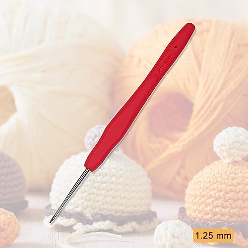 Image of Small Size Crochet Hook Lace Crochet Needle QLRFFLJOY 1.25mm Crochet Hook Embroidery Thread Knitting Weaving Tool DIY Lace Yarn Crochet Needles (1.25 mm)