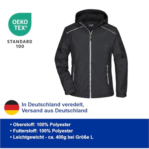 Roughtex Damen Regenjacke Die mit dem Hund geht – reflektierender Rückendruck – 3000 mm Wassersäule, versiegelte Nähte – Geschenkidee für Hundehalterinnen – taillierter Schnitt Orange XL