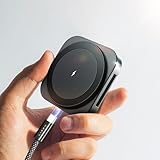 LISEN Magsafe充電器 【業界極小】サイズ マグセーフ充電器 2in1 スタンド 置くだけ充電 軽量 トラベル magsafe急速充電器 旅行 アップルウォッチ 充電器 マグセイフ充電 適応 Galaxy iPhone17 Pro Max 16/15/14/13/12Pro/Apple Watch 10 /Airpodsに対応(ダークグレー)