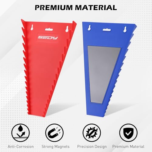 image for SEDY 2-Pack Magnetic Wrench Organizer, 32-Slot Premium Wrench Rack Hol