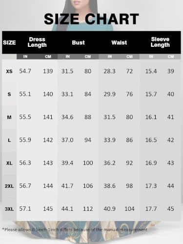Image of Plus Size Maxi Dress for Women V Neck 3 /4 Sleeve Wrap Dress