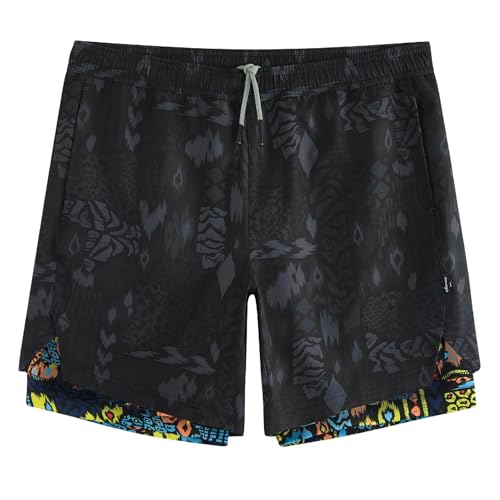 Image of maamgic Mens Workout Shorts 2 in 1 Stretch 5 inch / 7 inch Gym Shorts Running Shorts with Compression Liner Zip Pocket