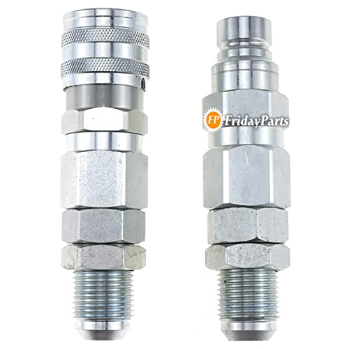 Image of FridayParts #12 JIC Flat Face Hydraulic Quick Connect Coupler | Compatible for Bobcat 7753 773 863 873 963