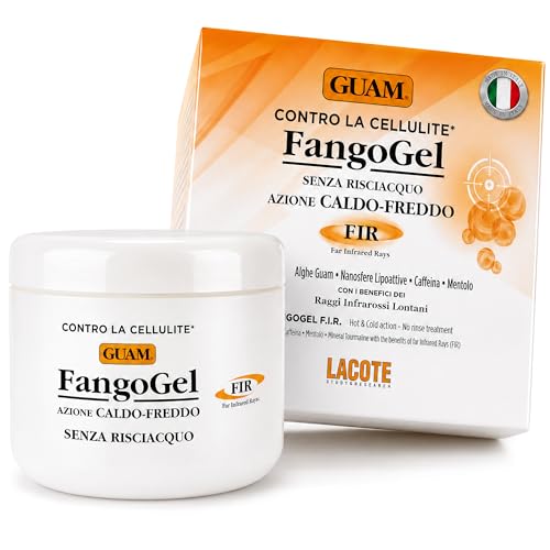 Guam Fangogel F.I.R. Contro la Cellulite Senza Risciacquo Azione Caldo-Freddo con Nanosfere Lipoattive, Caffeina, Mentolo, Giallo, 300