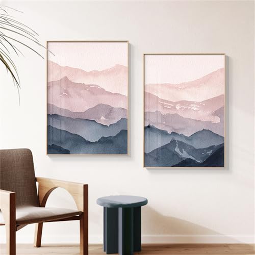 Cuadros de montañas para decorar paredes vacías con arte mural de lienzo nórdico de 50x60cm 3