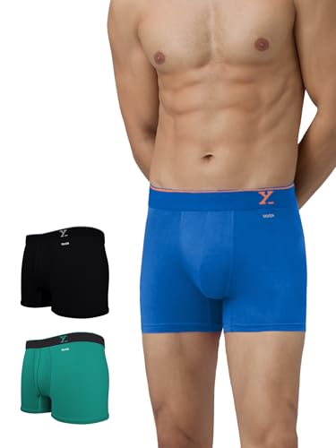 Image of XYXX Men's Underwear Aero IntelliSoft Micro Modal Trunk, Combo Pack of 3