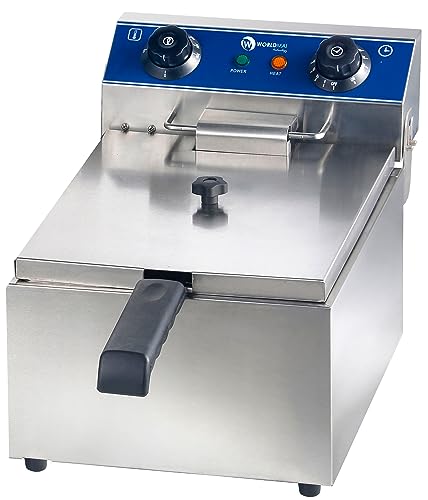 MBH – Freidora WORLDMAI eléctrica de sobremesa profesional de 6 litros. Freidora en acero inoxidable para cocina industrial de bar, restaurante y hostelería.