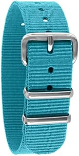 Pacific Time First Wechsel Armband Durchzugsband Uhrenarmband Ersatz Band Textil Dornschließe Sport hellblau 10038