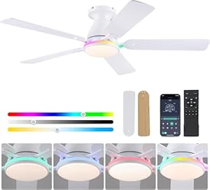 Shanggu 132CM RGB Deckenventilator mit Licht
