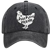 Funny Chicken Mom Hat, Chicken Gifts for Women Grandma Female Lady, Adjustable Wash Cotton Farm Hen Embroidered Baseball Cap, Animal Rooster Ball Caps Chickens Accessories for Chicken Lovers