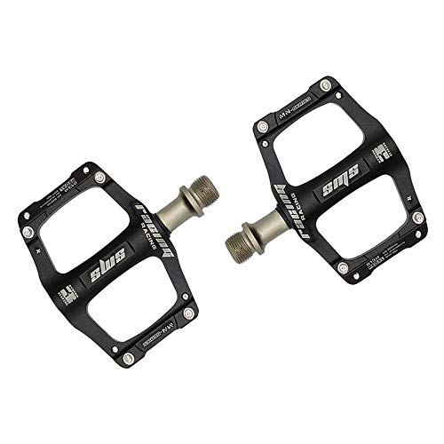 CMUNDLJQ 9/16 Zoll Ultra Light Aluminium Trekking Rennrad Fahrrad Mountainbike Pedale BMX Fahrradpedale Anti-Rutschpedale 013M (Schwarz) Cover